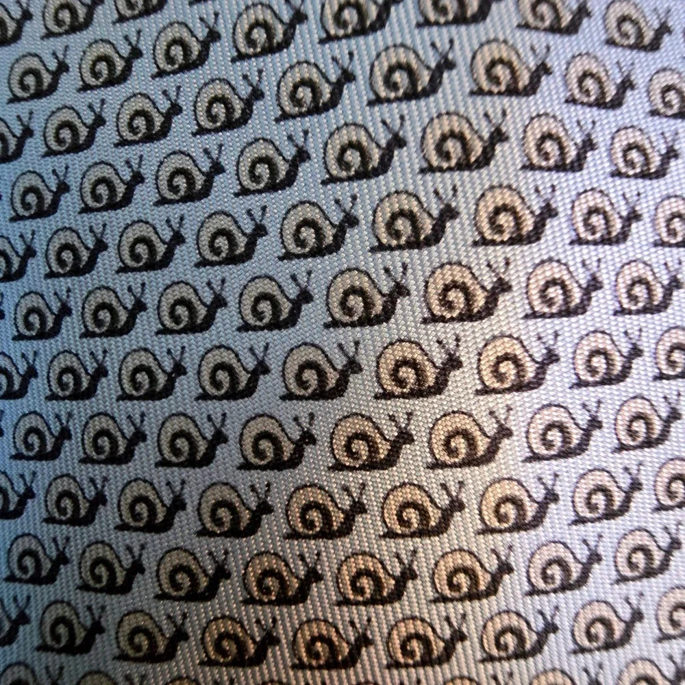 Hermes Paris Silk Tie Light Blue Grey Snail Animal Print Classic Mens Necktie
